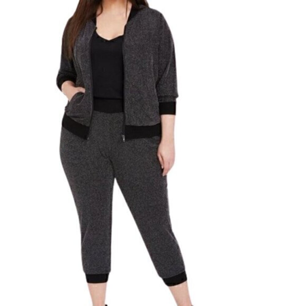 [Torrid] Pull Up Black Sparkle Joggers - Size 00